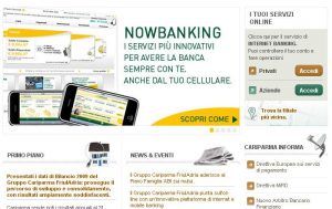 Cariparma-Nowbanking homepage