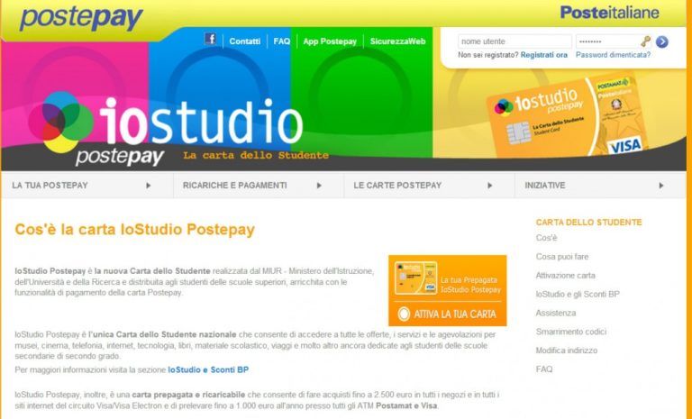 Iostudio Postepay, info carta | Anee.it